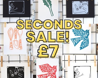 SECONDS SALE! - All prints in this listing just 7 pounds- Please browse!