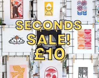 SECONDS SALE! All Prints in this Listing Ten Pounds, Please Browse!