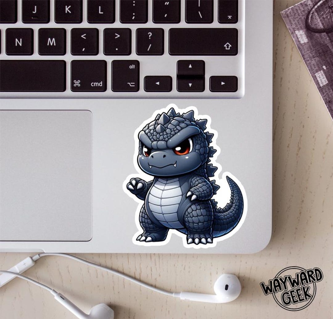 Chibi Godzilla Vinyl Sticker, Decal, Laptop Sticker, Kaiju, Monster ...