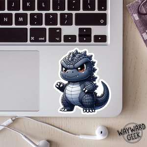Chibi Godzilla Vinyl Sticker, Decal, Laptop Sticker, Kaiju, Monster, Dinosaur, Mutant, Cute Kaiju