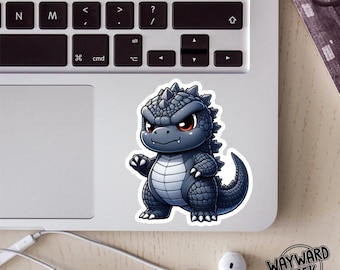 Chibi Godzilla Vinyl Sticker, Decal, Laptop Sticker, Kaiju, Monster, Dinosaur, Mutant, Cute Kaiju