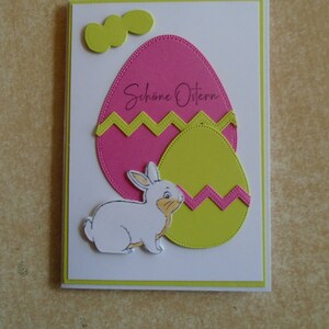 Osterkarte Grusskarte Ostern  Osterhase Hase Ostereier