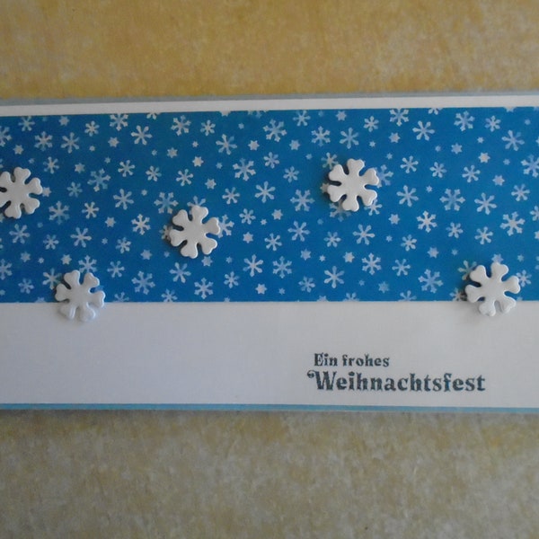 Gutscheinverpackung Weihnachtsverpackung  Geldgeschenk  Konzertverpackung Weihnachten  Verpackung  Schneeflocke Eiskristall