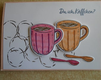 Einladungen zum Kaffee  Beste Freundin Käffchen KaffeeBecher Geburtstagskarte Geburtstag Farbe nach Wahl