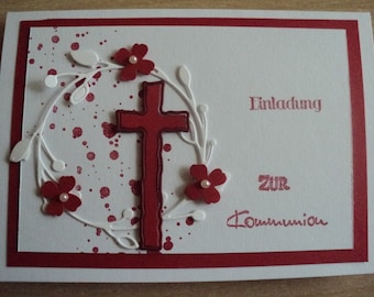 Einladung einladungen zur Kommunion Konfirmation -Kreuz-Einladungskarten Glückwunschkarten