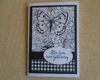 Karte Glückwunschkarte zum Geburtstag  Schmetterlinge Geburtstagskarte Geburtstag Grußkarte  Schmetterlingskarte