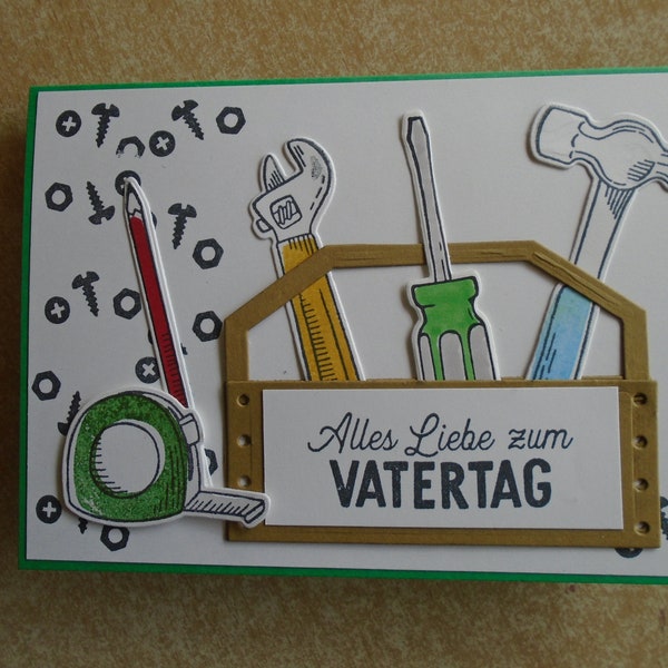 Glückwunschkarte zum Vatertag Glückwunschkarte Karte Grusskarte Werkzeug,Handwerker