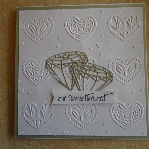 Diamanthochzeit Hochzeitskarte Glückwunschkarte Hochzeit Diamanten (Papier)Grusskarte Glückwunsch 60 Jahre Farbe nach Wahl