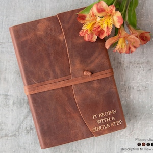 Amalfi Handmade Italian Vegetable Tan Leather Wrap Journal A5 Copper (21cm x 15cm x 2cm) Can be Personalised!
