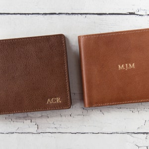 Cartera RFID de cuero hecha a mano Slim Boy en color cobre regular (10 cm x 12 cm x 1 cm) ¡Se puede personalizar!