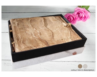 Bark Photo Album Personalised Handmade Vegan Leather Wedding Scrapbook with Gift Box Small (18x20cm) Free Initial Engraving!