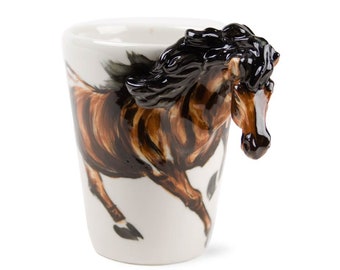Blue Witch Horse Handmade Coffee Mug 8oz Chestnut (10cm x 8cm) An Original Gift Idea! A Great Gift For Horse Lovers!