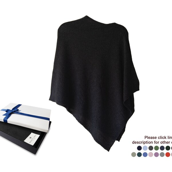 Firenze Cashmere Blend Poncho One size Black ... A luxury gift for ladies of all ages.