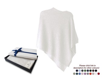 Firenze Cashmere Blend Poncho One size Ivory ... A luxury gift for ladies of all ages.