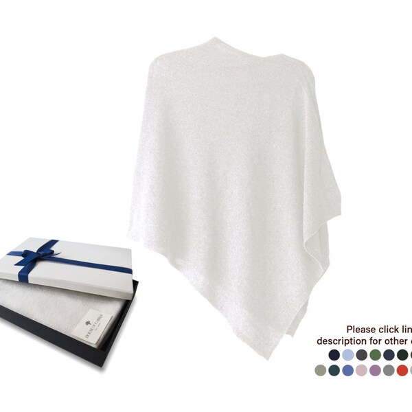 Firenze Cashmere Blend Poncho One size Ivory ... A luxury gift for ladies of all ages.