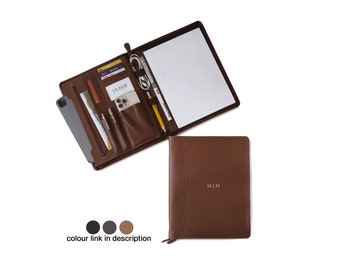Envoy Gepersonaliseerde handgemaakte leren notitieboekje A4 koper (33 x 26 cm) Portfolio Map Organizer Documenthouder Zakelijk kantoorcadeau