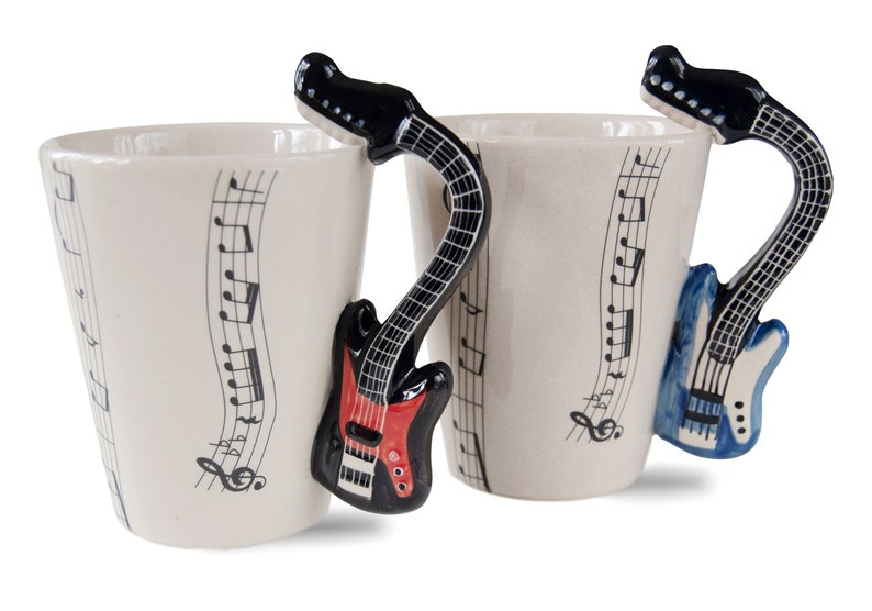 Life Arts Electric Guitar Handmade Hand-Painted Coffee Mug 8oz 10cm x 8cm A Perfect Gift for A Music Lover image 1