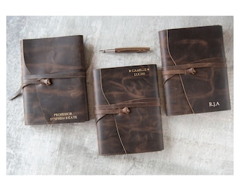 Journal Enya A5 rechargeable fait main avec emballage en cuir pleine fleur chamois brun clair, journal de voyage (22 cm x 16 cm x 2 cm) personnalisable !