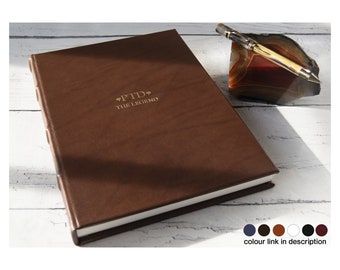 Chianti Handgefertigtes Italienisches Vollkorn Tan Leder Journal A4 Schokolade, Inklusive Geschenkbox (30cm x 24cm x 3cm) Kann Personalisiert werden!