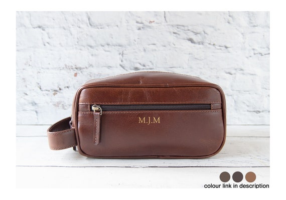 Wilson leather toiletry bag hotsell
