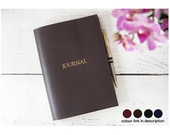 Acuto handgefertigtes, nachfüllbares Tagebuch mit italienischem Ledereinband, A5, Schokolade (22 cm x 16 cm x 2 cm), kann personalisiert werden!