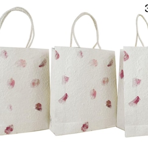 Eco Handmade Petals Gift Bags (Set of 3) Weddings, Party Favours, Goodie Bags Available in 4 Sizes: Extra Large, Medium, Small, Wine Carrier Petal Medium