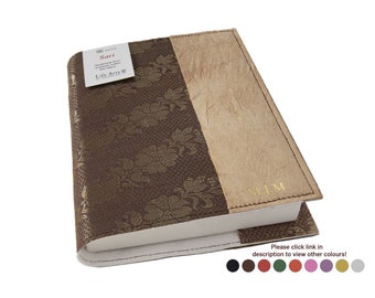 Sari handgemaakt hervulbaar dagboek A6+ chocolade, veganistisch lederen dagboek (18cm x 13cm x 2cm) kan gepersonaliseerd worden!
