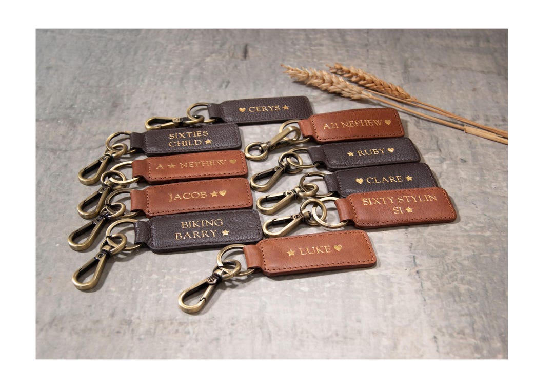 Matador Personalised Handmade Leather Key Ring Keychain (8x3cm