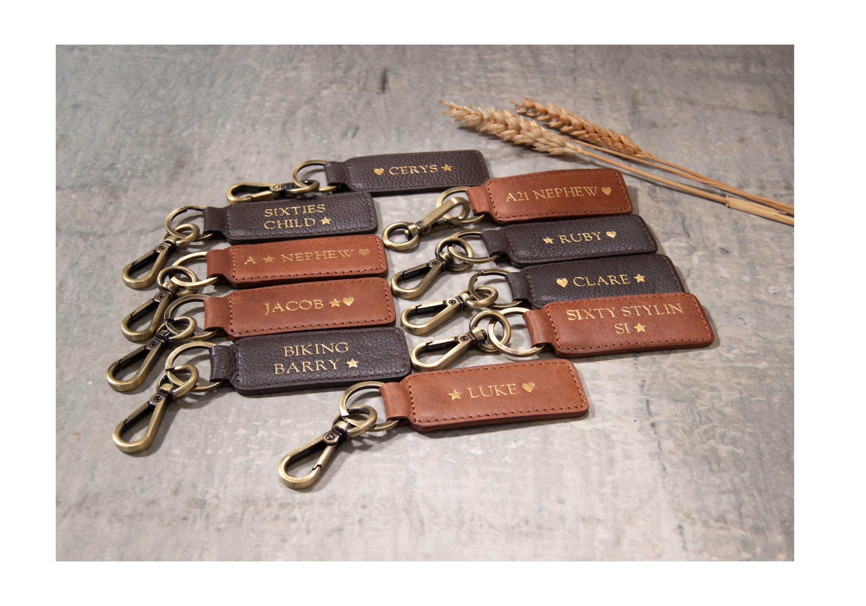 Matador Personalised Handmade Leather Key Ring Keychain (8x3cm
