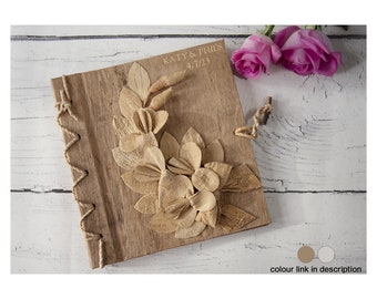 Flaura Handmade Photo Album Mini Natural, Vegan Leather Photo Album (20cm x 20cm x 2cm) Can be Personalised!