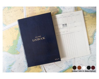 Chianti Handmade Italian Full-Grain Vegetable Tan Leather Yacht Log Book A4 Navy, Sailing Log Book (30cm x 24cm x 3cm) Can be Personalised!