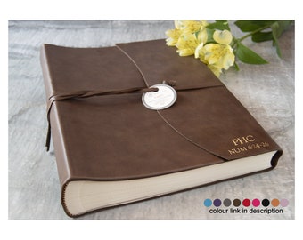 Capri Handmade Italian Leather Photo Album Large Chocolate, Includes Italian Made Gift Box (30cm x 24cm x 6cm) Can be personalised!