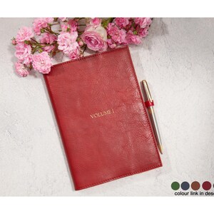 Rustico A5 Refillable Journal Handmade Italian Full-Grain Vegetable Tan Leather, Burgundy (22cm x 16cm x 2cm) Can be Personalised!