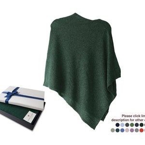 Firenze Cashmere Blend Poncho One size Dark Green ... A luxury gift for ladies of all ages. zdjęcie 1