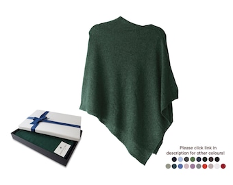 Firenze Cashmere Blend Poncho One size Dark Green ... A luxury gift for ladies of all ages.