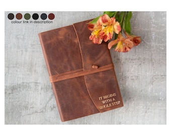 Amalfi A5 Journal Handmade Italian Vegetable Tan Leather, Copper (21cm x 15cm x 2cm) Can be Personalised!