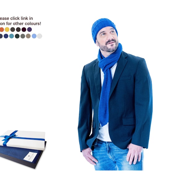 Firenze Cashmere Blend Scarf for Men One size Royal Blue ... A luxury gift for men of all ages.