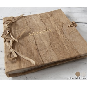 Bark Photo Album Handmade Vegan Leather Mini Natural, Includes Cotton Gift Bag (20cm x 20cm x 2cm) Can be Personalised!