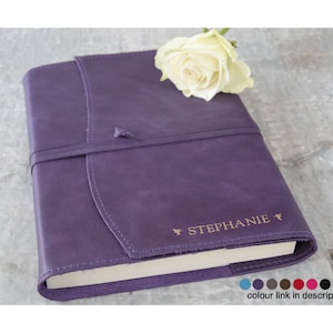Capri Handmade Italian Leather Wrap Refillable Journal A5 Aubergine (22cm x 16cm x 2cm) Can be Personalised!