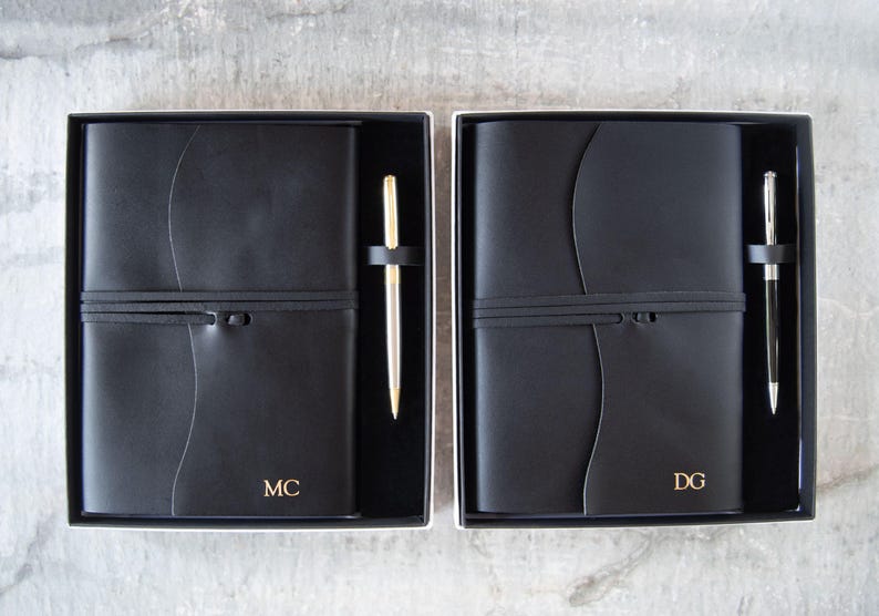 Indra A5 Refillable Journal Gift Set Personalised Handmade Leather ...
