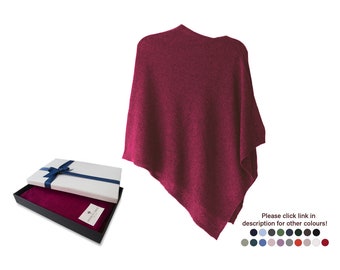 Firenze Cashmere Blend Poncho One size Burgundy ... A luxury gift for ladies of all ages.