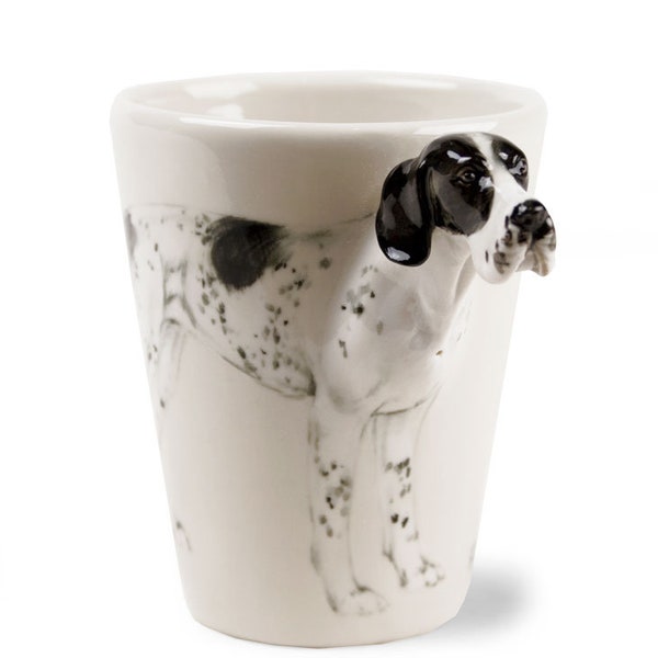 Blue Witch Pointer Handmade Coffee Mug 8oz White and Black (10cm x 8cm) An Original Gift Idea! A Great Gift For Dog Lovers!