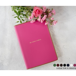 Cortona A4 Journal Handmade Italian Top-Grain Leather Fuchsia, Sketchbook (30cm x 23cm x 2cm) Can be Personalised!