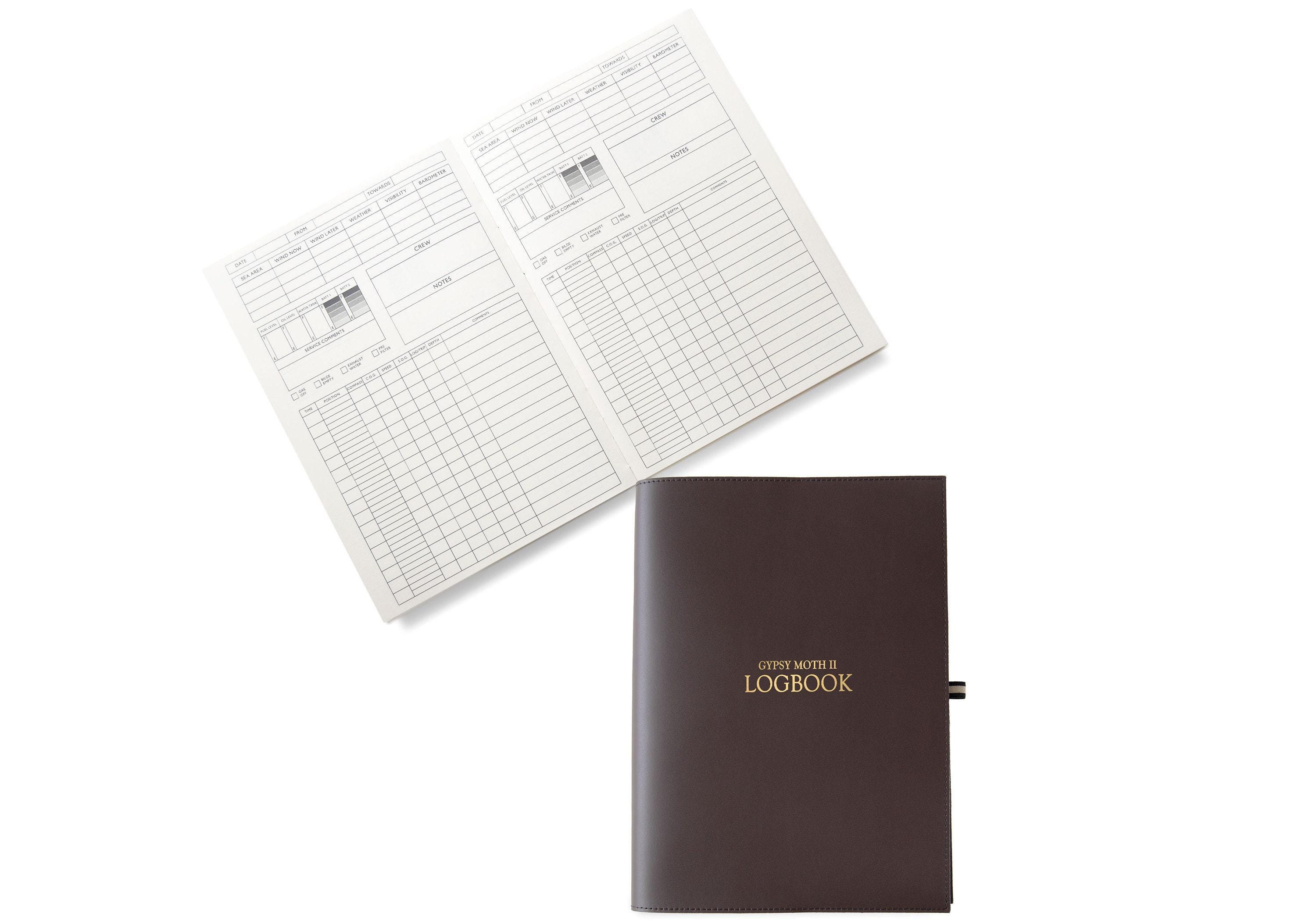 Acuto A4 Yacht Log Book Gift Set Personalised Handmade Italian Leather ...
