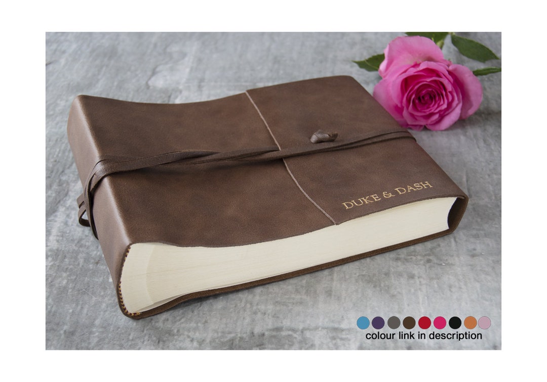 Capri Handmade Italian Leather Photo Album Small Chocolate, Includes