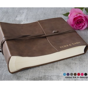Capri Photo Album Handmade Italian Leather Small Chocolate, Includes Italian Made Gift Box (22cm x 16cm x 6cm) Can be personalised!