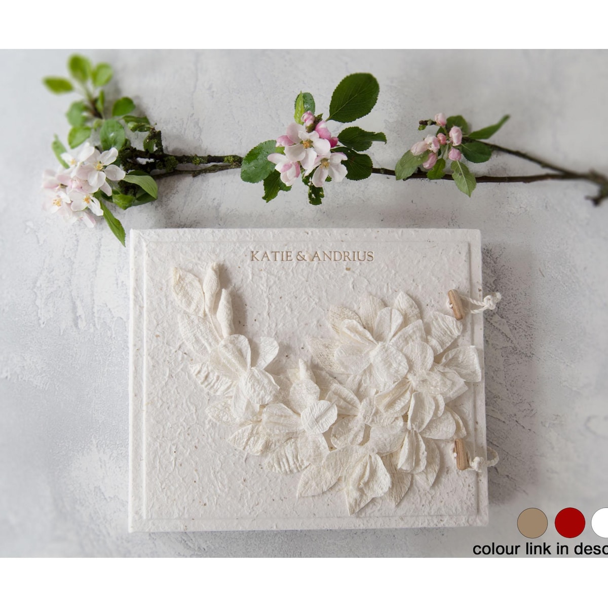 Flaura Handmade Photo Album Large White, Vegan Leather Photo Album Includes Gift Box 35cm X 30cm X 7cm Can Be Personalised - Etsy