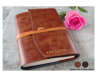 Romano A5 Refillable Journal Handmade Italian Recycled Leather, Chestnut (22cm x 16cm x 2cm) Can be Personalised!