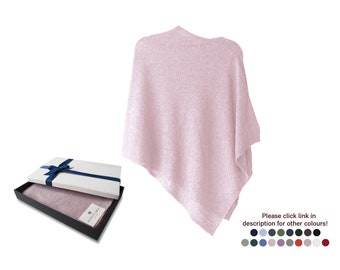 Firenze Cashmere Blend Poncho Einheitsgröße Lachs ... Ein Luxusgeschenk für Damen jeden Alters.