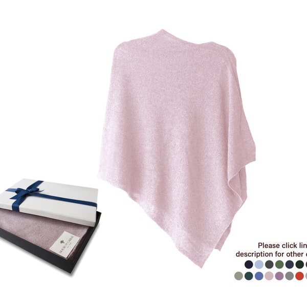 Firenze Cashmere Blend Poncho One size Salmon ... A luxury gift for ladies of all ages.